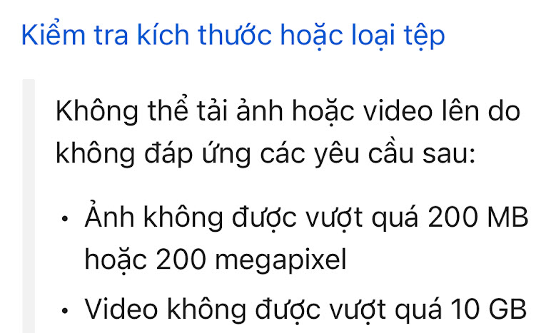 Kiểm tra kích thước hoặc loại tệp