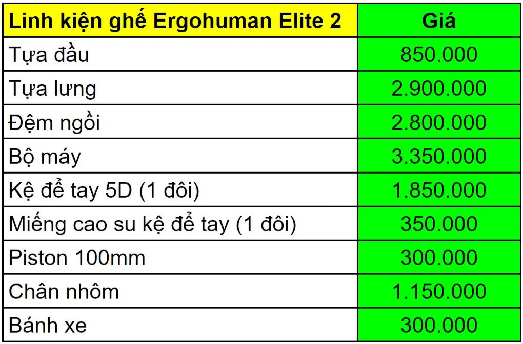 Bán ghế Ergohuman Elite 2 [Cập nhập giá cho 2025]