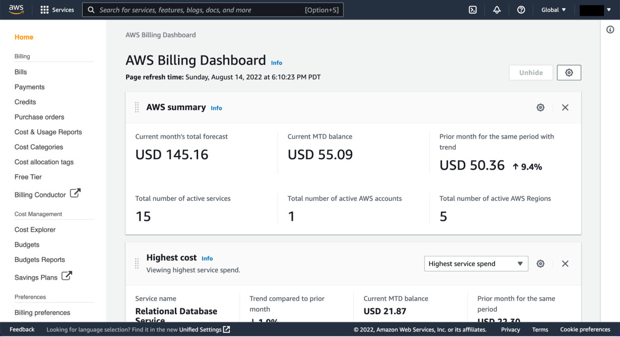 Quản lý Amazon AWS Free Tier Zero Spend