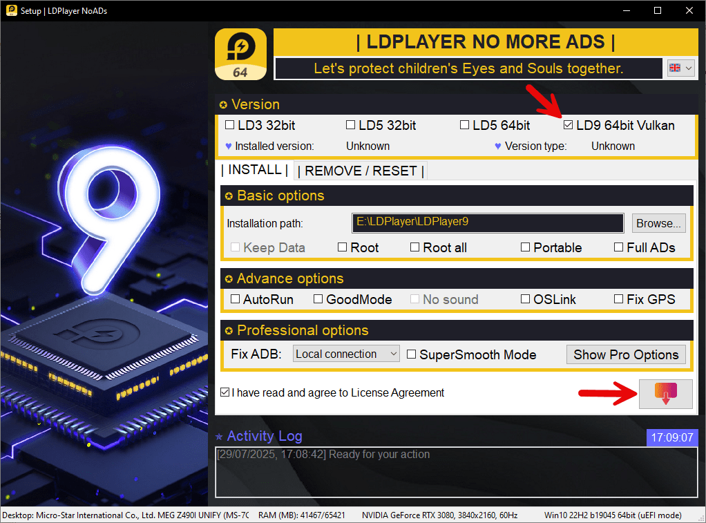 Cài đặt LDPlayer gọn nhẹ, ít quảng cáo