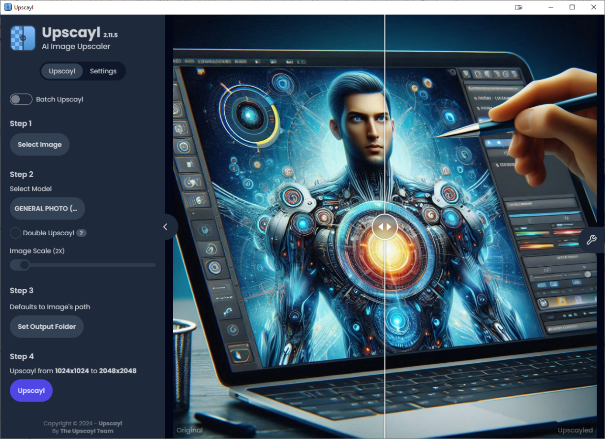 Upscayl – nâng cấp hình ảnh bằng AI