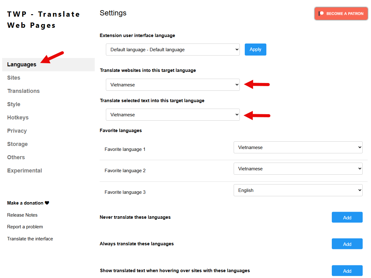 TWP – Translate Web Pages – dịch sang tiếng mẹ đẻ trên mọi trình duyệt