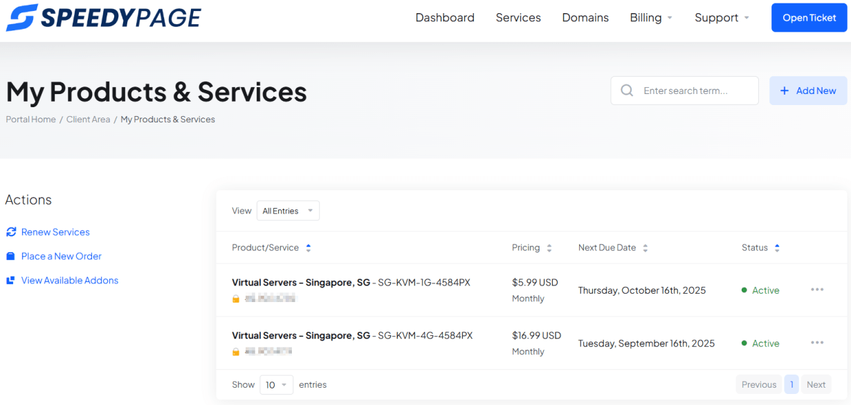 SpeedyPage Singapore – VPS cực khỏe với EPYC 4584PX và Uptime 99.99%