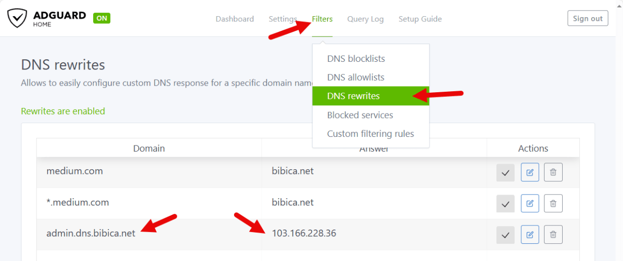 Cấu hình cài đặt dns.bibica.net trên SpeedyPage Singapore