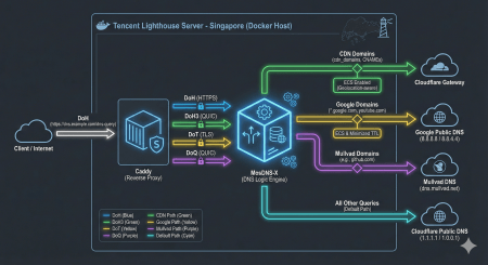 Cấu hình cài đặt dns.bibica.net v2 trên Tencent Lighthouse Singapore