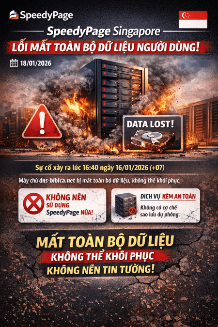 SpeedyPage Singapore – Lỗi mất toàn bộ dữ liệu người dùng