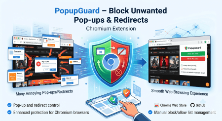 PopupGuard – Chromium extensions chặn popup và chuyển hướng (redirect)