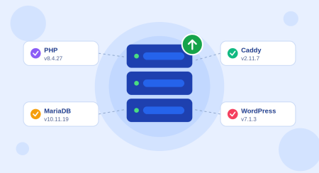 Cập nhập PHP, MYSQL, Caddy, WordPress trên bibica.net ở 2026